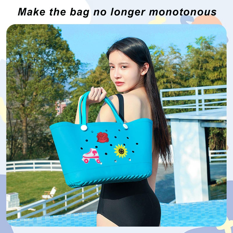 Lckaey Rubber Beach Bag Accessories-PVC Rubber decoration-for EVA Purse Bogg Inserts Y064Figure 38 - Image 3